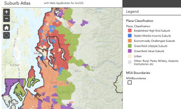Only a small portion of the Seattle region is considered “urban” in a new report by the Urban Land Institute. Image via RCLCo