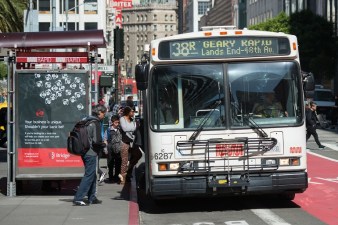 38 Geary, Pedestrians and Cable Cars in Union Square | April 28, 2016